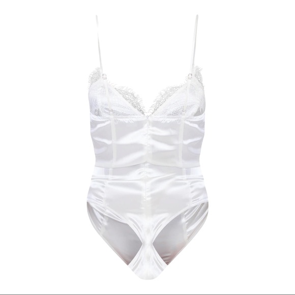 Two Pretty Little Things Lace Trim Thong Bodysuits - Picture 7 of 8